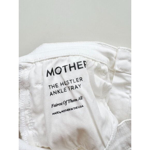 MOTHER The Hustler Ankle Fray Fairest of Them All White Flare Jeans, Size 30 - Picture 14 of 16
